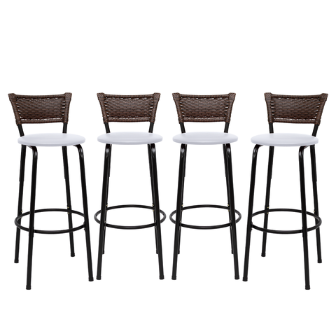 Kit 4 Banquetas para Cozinha Banco Alto Junco Argila Balcão Ilha Bancada Bares Piscina Área Gourmet