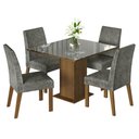 Ver imagem 3 de Conjunto Sala de Jantar Mesa Tampo de Vidro 4 Cadeiras Rustic/cinza/silver Anne Madesa