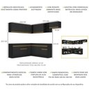 Ver imagem 4 de Armário de Cozinha Completa de Canto com Rodapé Veneza Multimóveis V2103 Preto/Dourado