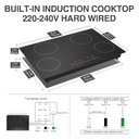 Ver imagem 5 de Gtkzw Cooktop de Indução 30" 6400w com 4 Queimadores e Tela Touch (preto)