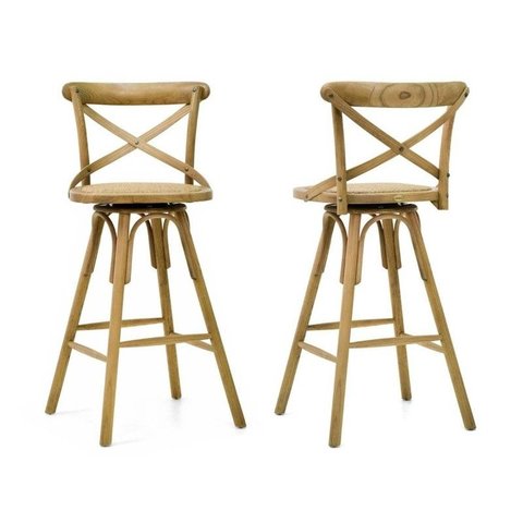 Kit 2 Banqueta Paris Oak Base Giratória - Datelli Design