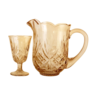 Jogo de Taças 235ml + Jarro de Cristal Âmbar 1,3l