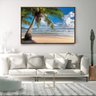 Quadro Decorativo Realista Praia Coqueiro Com Moldura e Sem Vidro 90X140 - 3