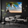 Quadro Decorativo Realista Praia Coqueiro Com Moldura e Sem Vidro 90X140 - 2