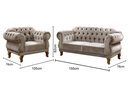 Ver imagem 3 de Conjunto Namoradeira + Poltrona Duquesa Chesterfield - Veludo Capuccino