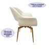Poltrona Decorativa para Sala de Estar Eduarda Cor Off White Base Aço Cor Dourado Fosco Giratória Po - 3