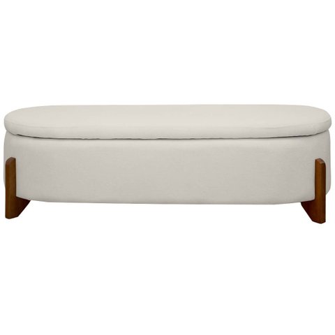 Puff Baú Organizador de Sapatos Thor para Cama King Size Bouclé:bege Claro