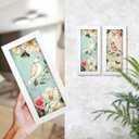 Ver imagem 2 de Dupla de Quadros Decorativos Pássaro Flores Vintage Sala Kit