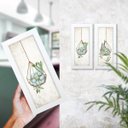 Ver imagem 2 de Dupla de Quadros Decorativos Plantas Geométrico Jardim Sala Hall