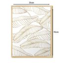 Ver imagem 3 de Quadro Decorativo Folhas Moderno para Sala Quarto Dourado Gold com Moldura