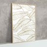 Quadro Decorativo Folhas Moderno para Sala Quarto Dourado Gold com Moldura - 4