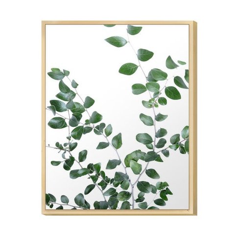 Quadro Decorativo Folhas Sala Planta Verde Folhagens Decoração Quarto Moldura