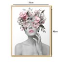 Ver imagem 3 de Quadro Decorativo Mulher com Flor Surreal Moderno para Sala Quarto Casal Feminino