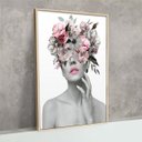 Ver imagem 4 de Quadro Decorativo Mulher com Flor Surreal Moderno para Sala Quarto Casal Feminino