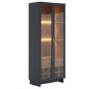 Ver imagem 5 de Cristaleira Adega 2 Portas 1 Gaveta Tijuca C05 Preto Fosco/Noce Milano - Mpozenato
