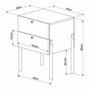 Ver imagem 4 de Mesa de Cabeceira 2 Gavetas Pé Madeira Artesano Oslo Marrom
