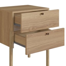 Mesa de Cabeceira 2 Gavetas Pé Madeira Artesano Oslo - 5