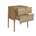 Ver imagem 7 de Mesa de Cabeceira 2 Gavetas Pé Madeira Artesano Oslo Marrom