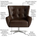 Ver imagem 5 de Poltrona Decorativa Malta Base Giratoria Courino Tcs 721 Moll