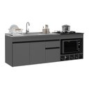 Ver imagem 1 de Balcão Cozinha para Pia/Cooktop/Forno 3 Portas 1 Gaveta 190cm Suspenso Milano Multimóveis MP3431