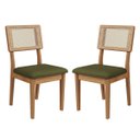 Ver imagem 1 de Kit 2 Cadeiras com Assento Estofado Encosto em Tela 100% Mdf Freijó Verde Dalla Costa