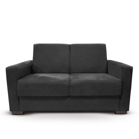 Sofá Estofado 2 Lugares Sala Estar Recepção Natália Suede:preto