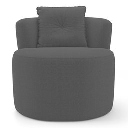 Kit 02 Poltronas Orgânicas Living Bob com 01 Almofada Bouclê Cinza Escuro - Desk Design - 6