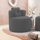 Ver mais imagens de Kit 02 Poltronas Orgânicas Living Bob com 01 Almofada Bouclê Cinza Escuro - Desk Design