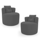 Ver imagem 1 de Kit 02 Poltronas Orgânicas Living Bob com 01 Almofada Bouclê Cinza Escuro - Desk Design