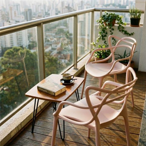 Kit 2 Cadeiras Allegra Design Moderno em Polipropileno - Nude