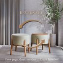 Ver imagem 2 de Puff Dual 2 em 1 Vira Mesa Apoio Design Moderno para Sala Estar Sala Tv Decor - Cinza Linho