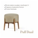 Ver imagem 5 de Puff Dual 2 em 1 Vira Mesa Apoio Design Moderno para Sala Estar Sala Tv Decor - Cinza Linho