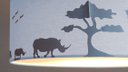 Ver imagem 3 de Luminária Plafon Safari Savana Cúpula Tecido 30x15cm: Azul
