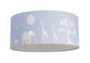 Ver imagem 1 de Luminária Plafon Safari Savana Cúpula Tecido 30x15cm: Azul