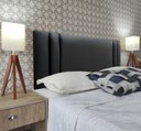 Ver imagem 1 de Cabeceira Queen 160 Cama Box Double Siena Preto Corano com Pés Rbl