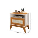 Ver imagem 2 de Mesa de Cabeceira Rattan Pés em Mdf 25mm com 1 Gaveta Retrô