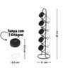 Suporte Organizador Porta Temperos Condimentos 5 Potes de Vidro em Torre - 4