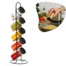 Suporte Organizador Porta Temperos Condimentos 5 Potes de Vidro em Torre - 5