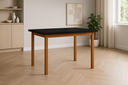 Ver imagem 1 de Mesa de Jantar Elisa Base Madeira Maciça Ideal para Apartamento 1,20 X 80 Preto