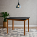 Ver imagem 2 de Mesa de Jantar Elisa Base Madeira Maciça Ideal para Apartamento 1,20 X 80 Preto