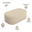 Ver imagem 7 de Cabeceira Cama Box Solteiro 100cm Lanna com Puff Recamier Doha W01 Linho Palha - Lyam Decor