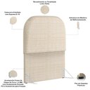 Ver imagem 5 de Cabeceira Cama Box Solteiro 100cm Lanna com Puff Recamier Doha W01 Linho Palha - Lyam Decor
