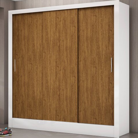 Guarda-Roupa Dubai Sem Espelho Branco/Freijó Carioca Móveis