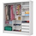 Ver imagem 3 de Guarda-Roupa Dubai Sem Espelho Branco/Freijó Carioca Móveis