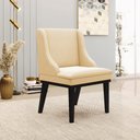 Ver imagem 2 de Kit 4 Cadeiras Decorativas Sala de Jantar Base Fixa de Madeira Firenze Suede Bege/Preto G19 - Gran B