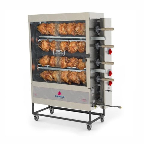 Assador Frango Forno Rotativo Tubular 4 Espetos Garfo Pr-623 Bivolt - Progás Bivolt