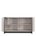 Ver imagem 4 de Aparador Buffet com 4 Portas 160cm Multimóveis Crcol-APA011 Off White/Nogueira/Preto