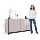 Ver imagem 3 de Aparador Buffet com 4 Portas 160cm Multimóveis Crcol-APA011 Off White/Nogueira/Preto