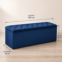 Ver imagem 3 de Recamier Bau Estofado Casal Queen Padrão Anita 160 cm Veludo