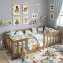 Ver imagem 1 de Cama Montessoriana Solteiro com Grades de Proteção Nogueira